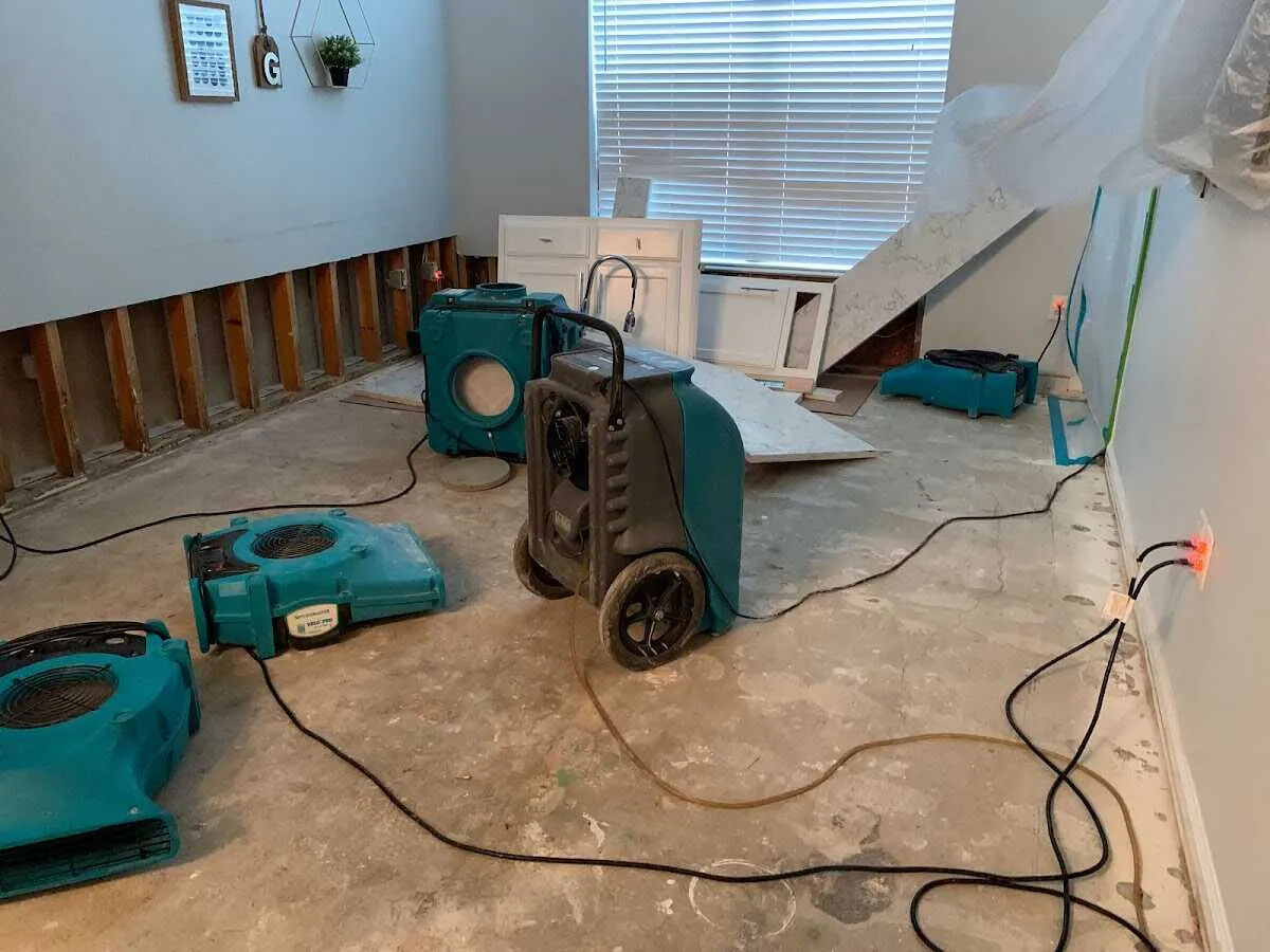 Dehumidifier in flood-cut room for Water Extraction & Removal in Dumbarton